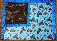 3X5 Blue Bucking Horses