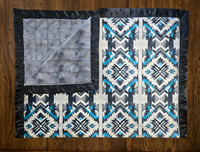 3X5 Black & Blue Tribal