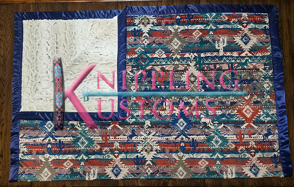 6X5 Blue Aztec Cactus & Horses