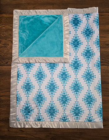 3X5 Teal Aztec